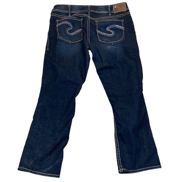 Silver Jeans Woman's Suki Capri Jeans W33 Dark Wash Cotton-Blend Casual - Picture 2 of 14